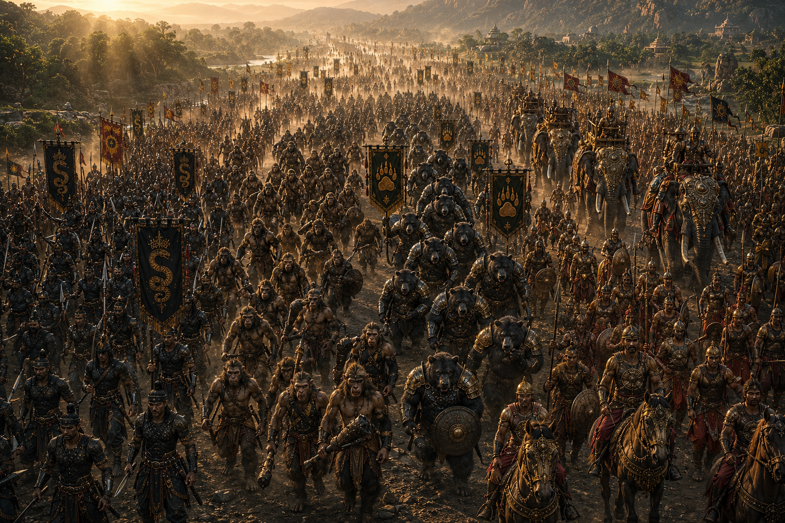 Mixed army on the move
